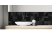 Crédence salle de bain Carreaux ciment géométrie et couleurs 2 noir
