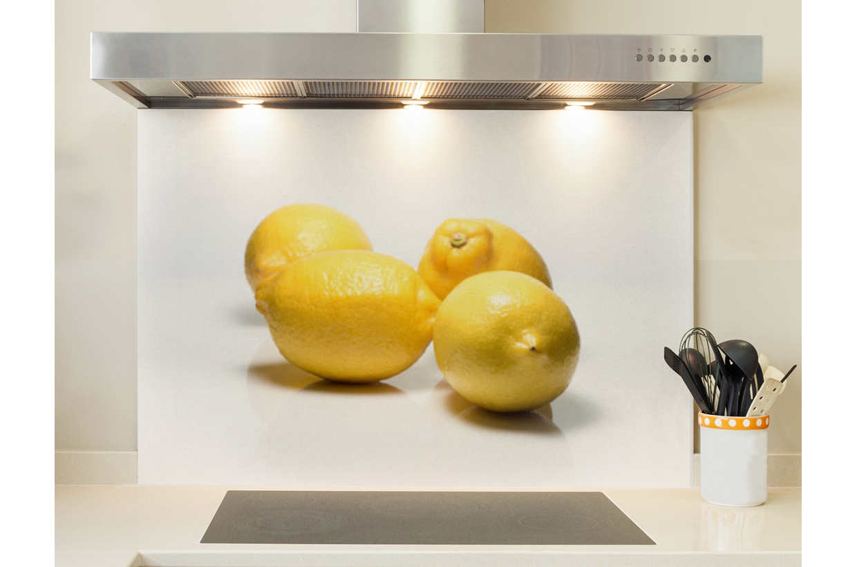 Crédence Cuisine Aluminium 3mm - Motif Citron Jaune, Protection Murale Anti-éclaboussures 60x30 Cm - 4
