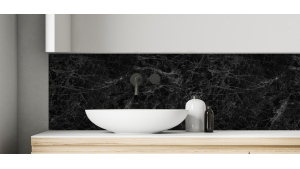 Crédence salle de bain : Marbre Alberica noir
