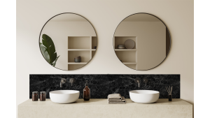 Crédence salle de bain : Marbre Alberica noir