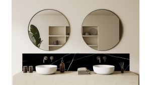 Crédence salle de bain : Marbre noir Trieste