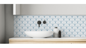 Crédence salle de bain : Rosace art déco