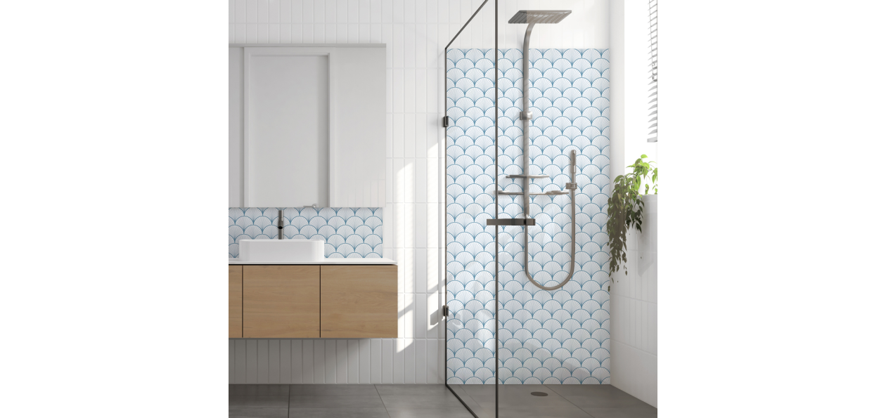 Crédence salle de bain : Rosace art déco
