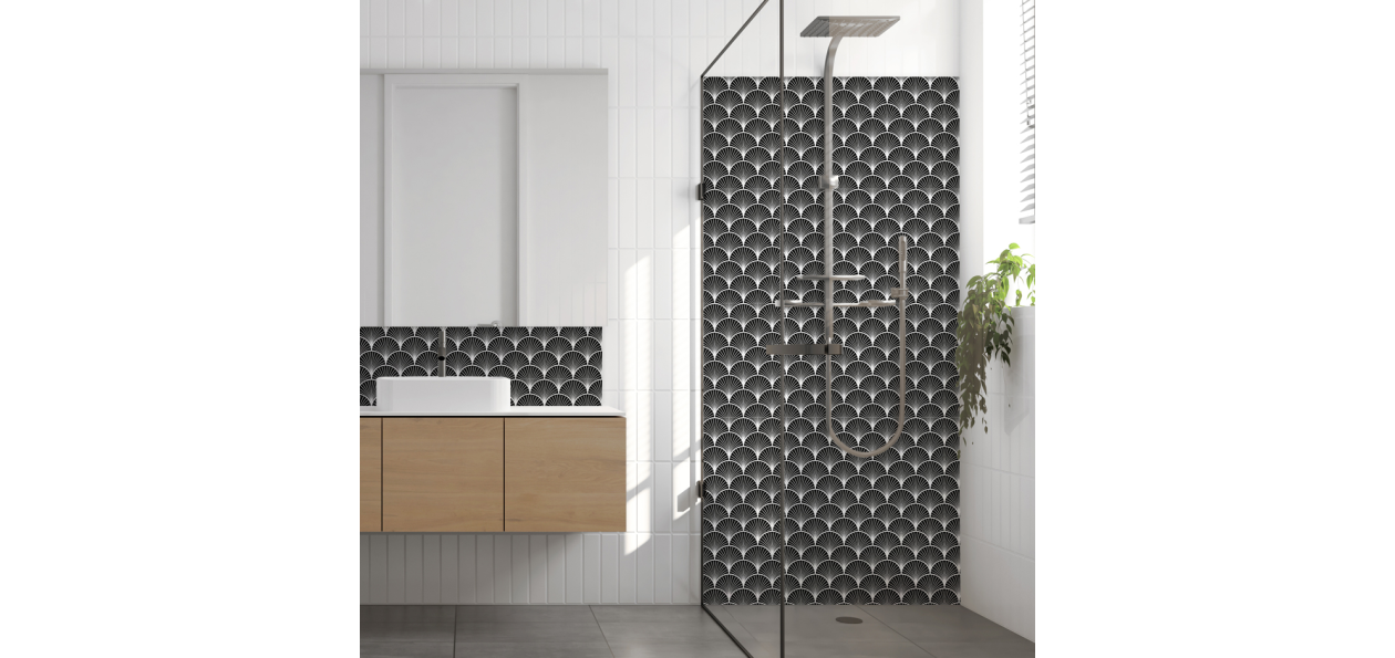 Crédence salle de bain : Rosace art déco 2