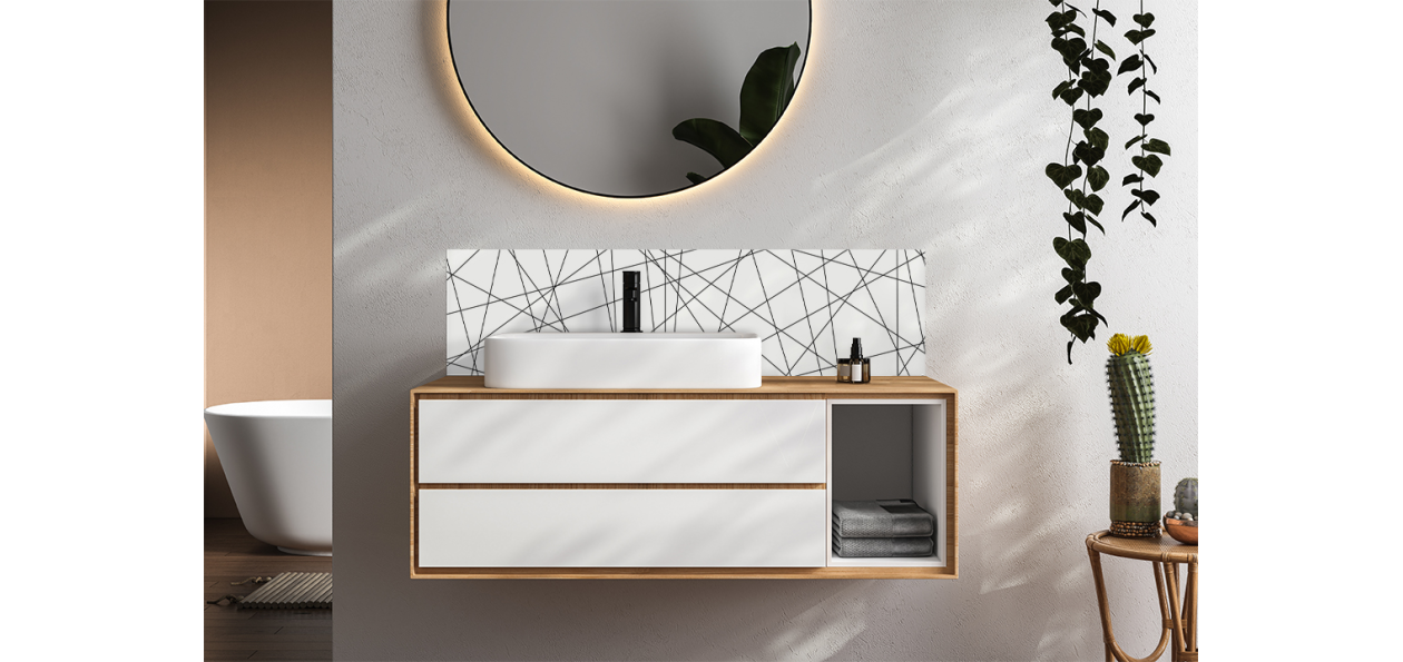 Crédence salle de bain : Diagonales