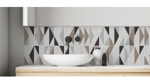 Crédence salle de bain : Jeux et triangles