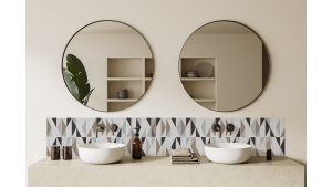 Crédence salle de bain : Jeux et triangles