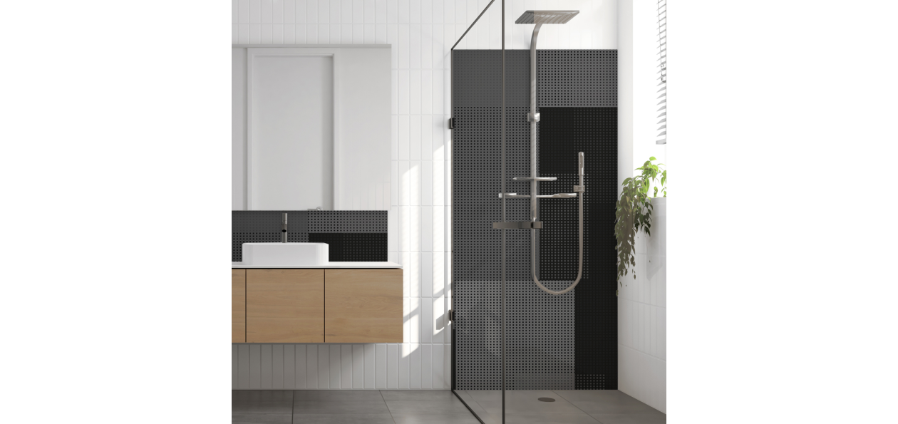 Crédence salle de bain : Trame superposition