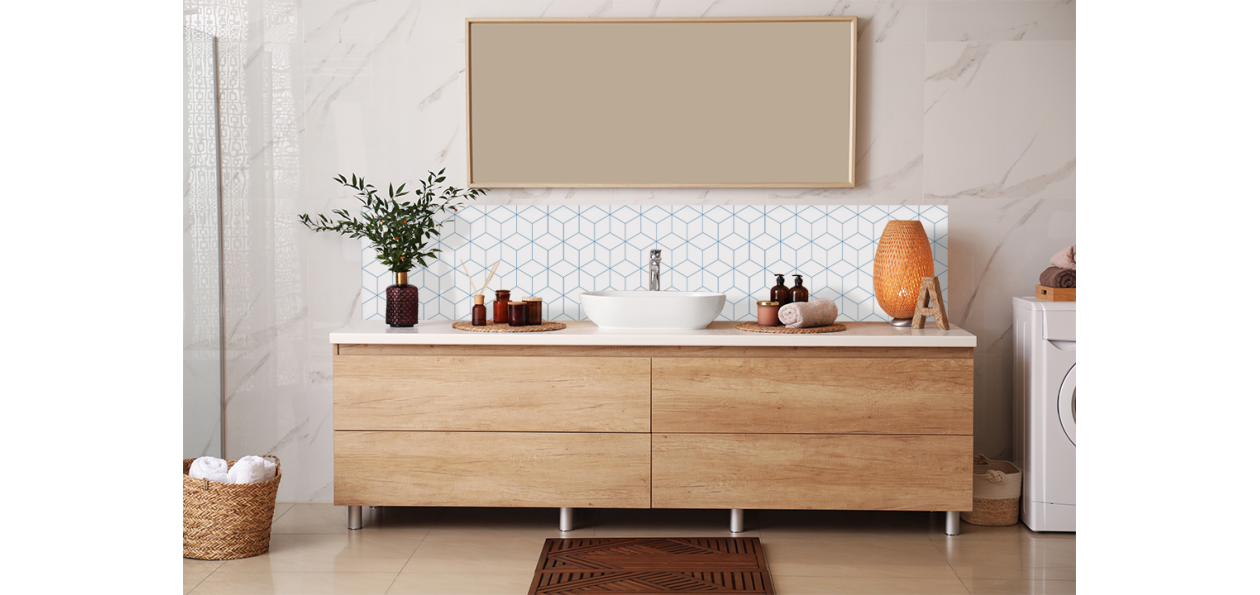 Crédence salle de bain : Cubes