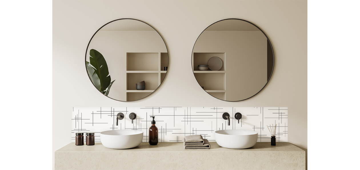 Crédence salle de bain : Lignes en équilibre