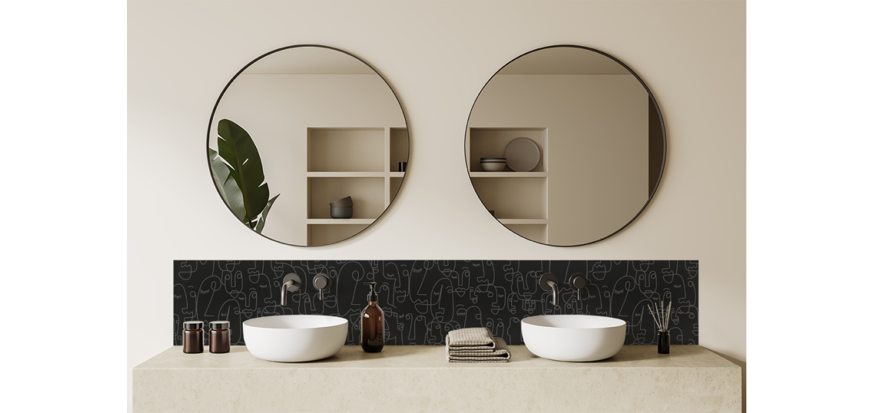 Crédence salle de bain : Visages 2
