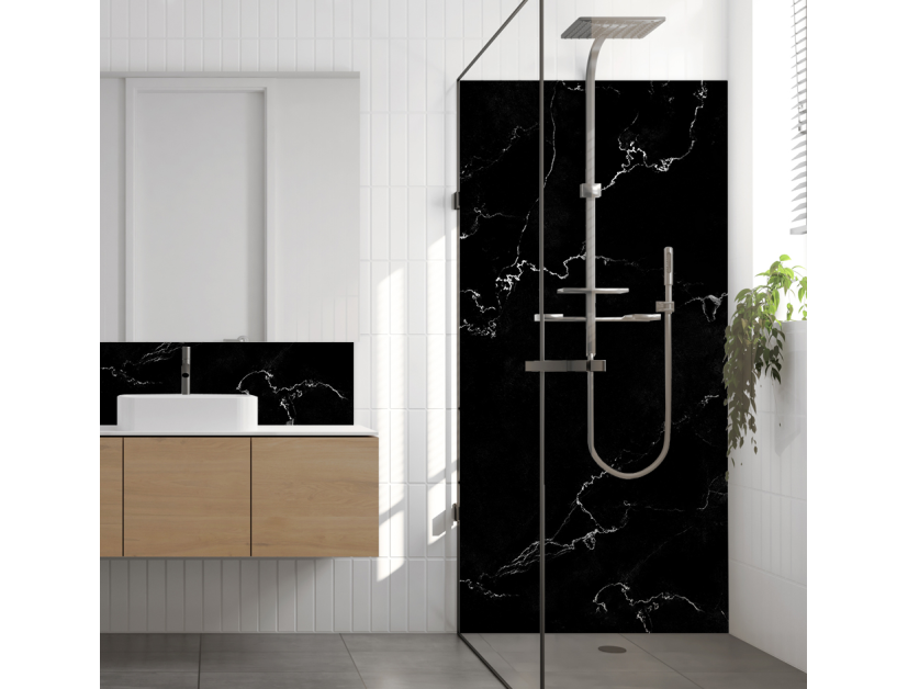 Panneau de douche : Marbre noir de Trieste