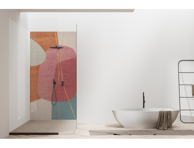 Panneau de douche : composition abstraite