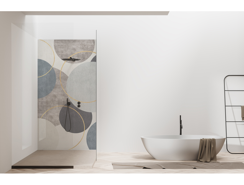 Panneau de douche : Cercles assemblés couleur