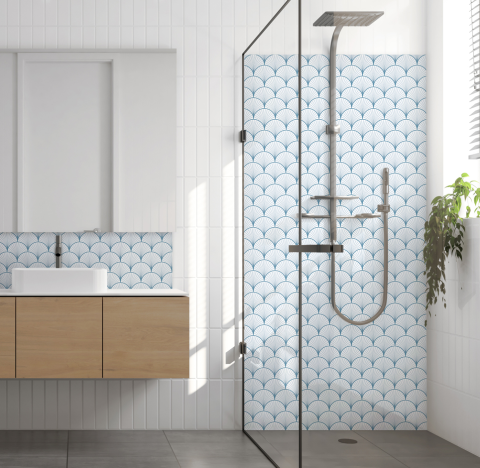 Panneau de douche : Rosaces Art déco
