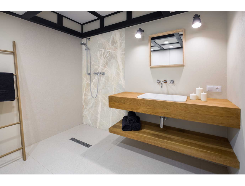 Panneau de douche : Marbre Trieste