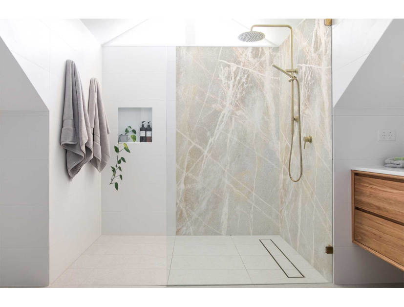 Panneau de douche : Marbre Trieste