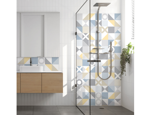 Panneau de douche : Carreaux ciment scandinave