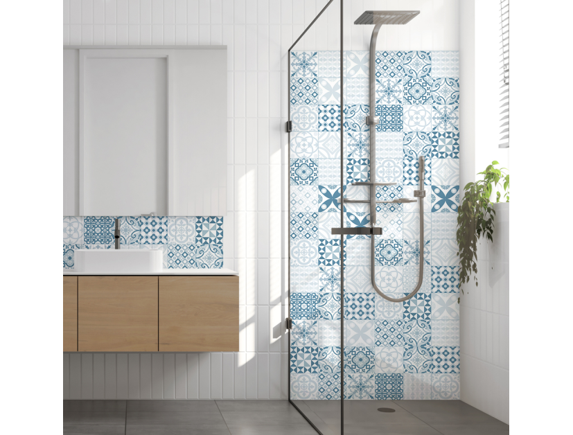 Panneau de douche : Carreaux ciment classique