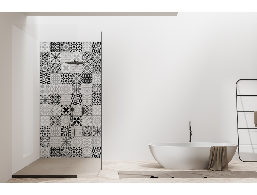 Panneau de douche : Carreaux ciment classique