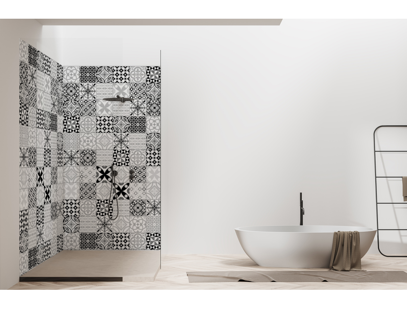 Panneau de douche : Carreaux ciment classique