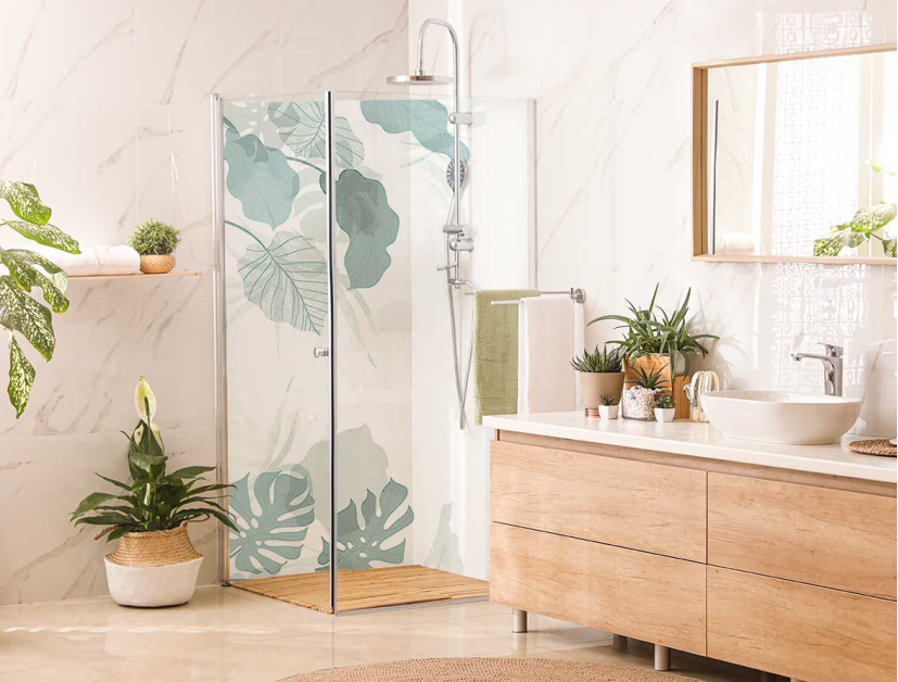 Panneau de douche : Végétation