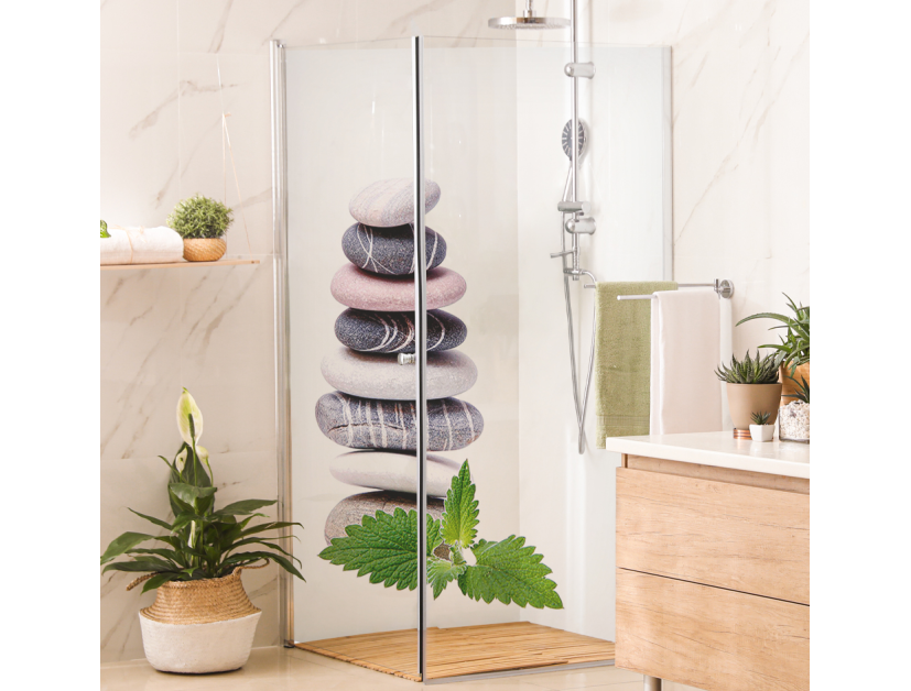 Panneau de douche : Galets empilés