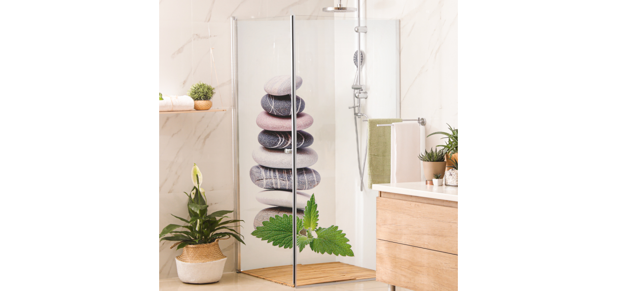 Panneau de douche : Galets empilés