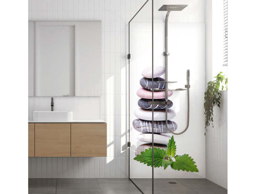 Panneau de douche : Galets empilés