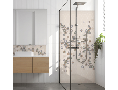 Panneau de douche : Carreaux Ciment Hexagonal 4