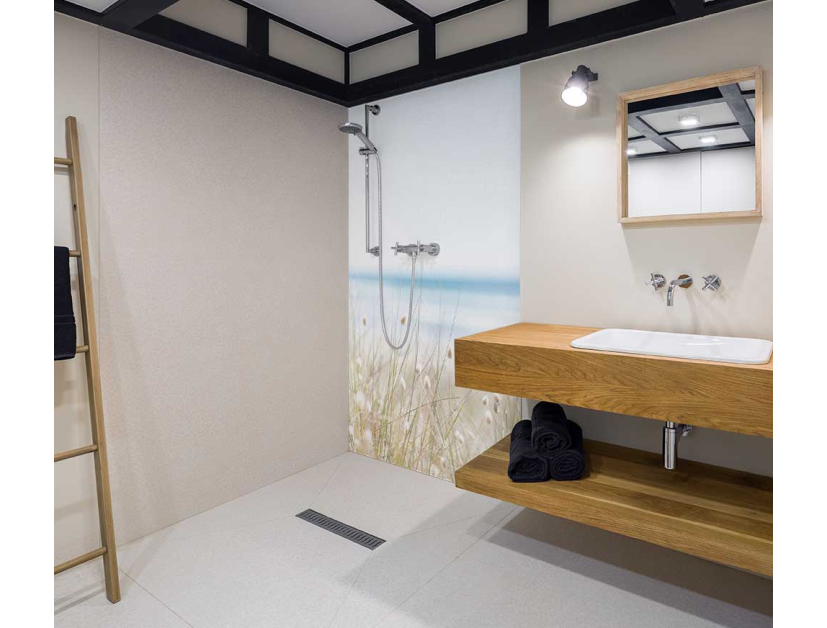 Panneau de douche : Dune et mer 2