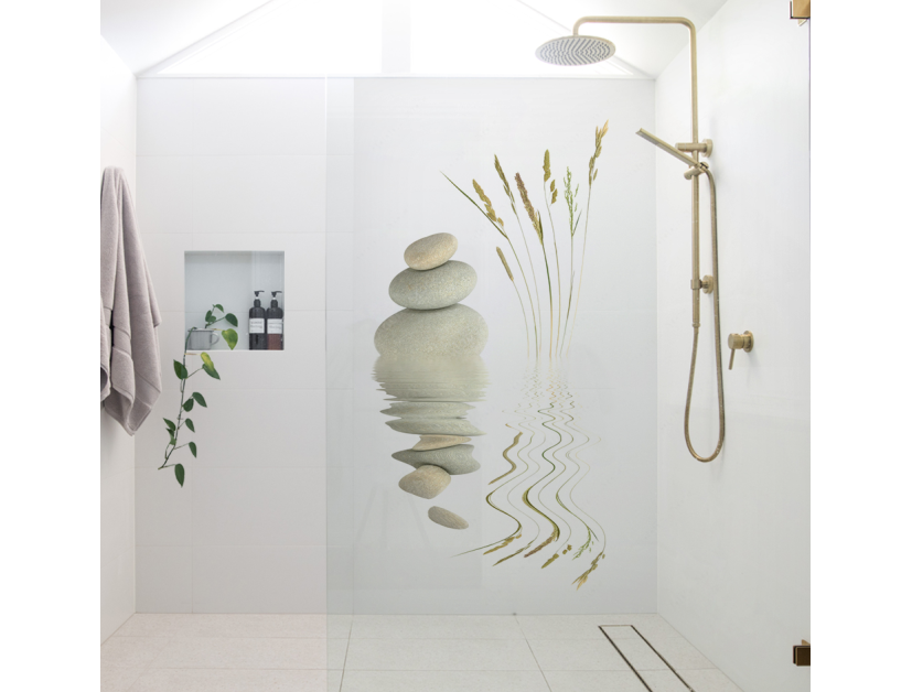 Panneau de douche : Galets zen 2
