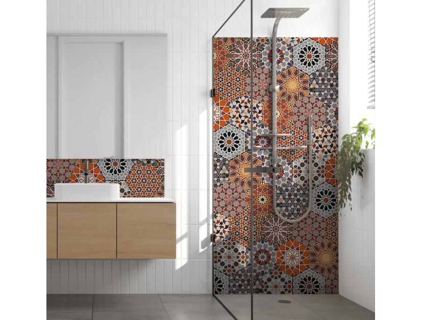 Panneau de douche : Carreaux Ciment Hexagonal 5