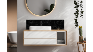 Crédence salle de bain : Marbre blanc 3