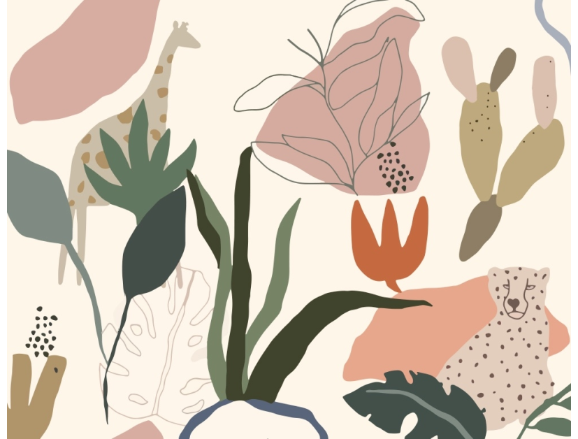 Fond de hotte : Dessin jungle et animaux