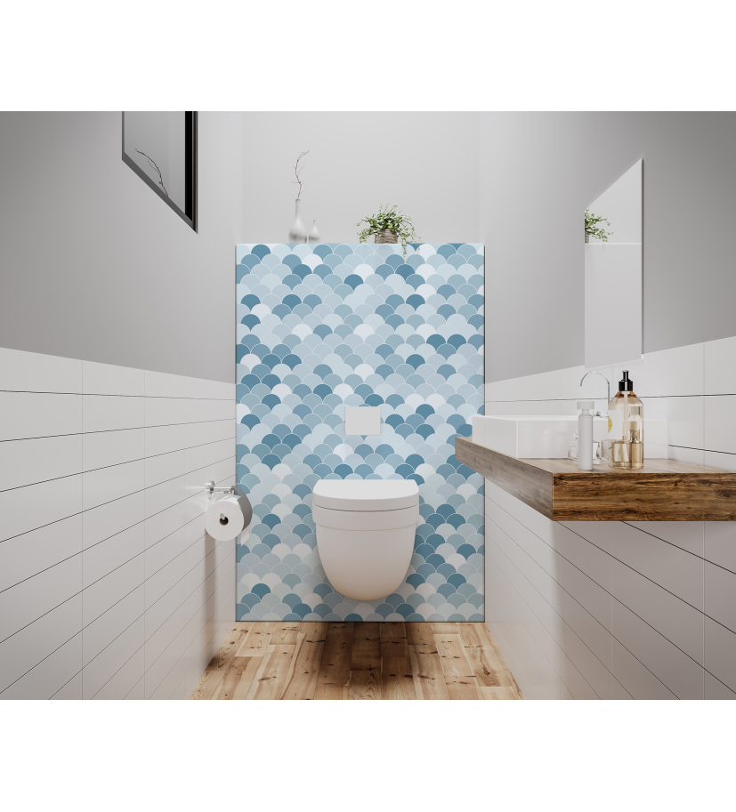 Panneau de WC : Carrelage écailles