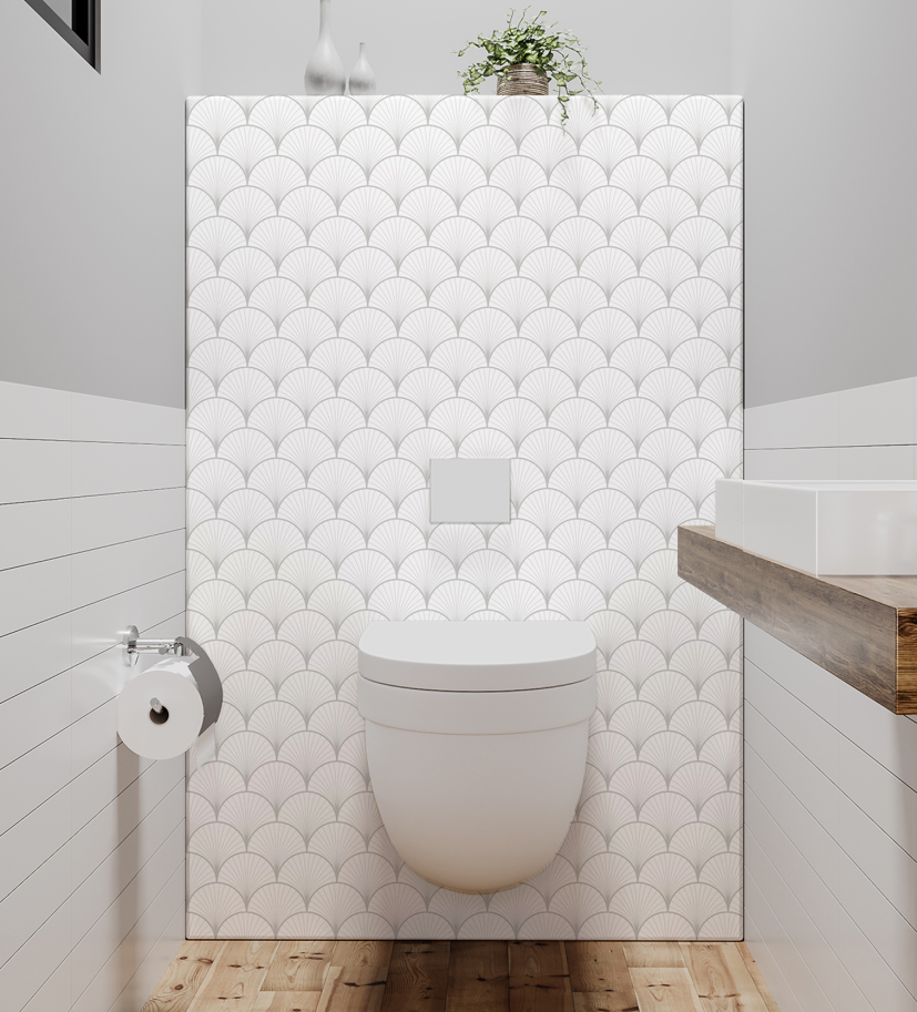 Panneau de WC : Rosaces Art déco