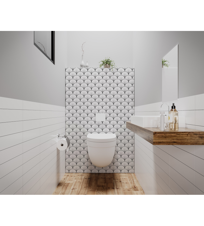 Panneau de WC : Rosaces Art déco
