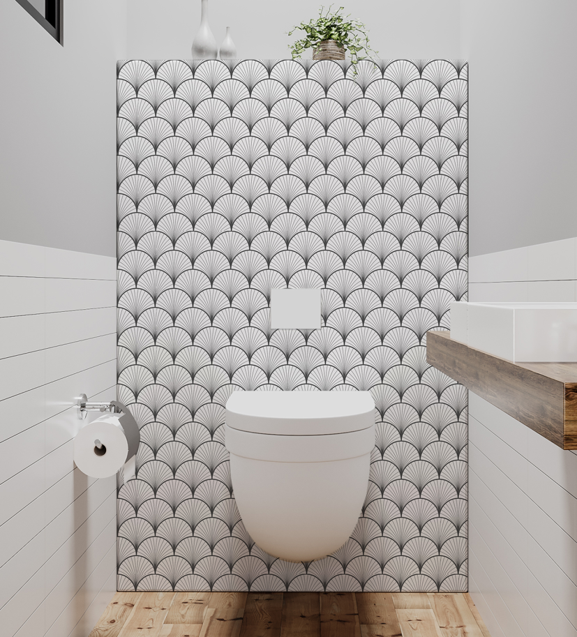 Panneau de WC : Rosaces Art déco
