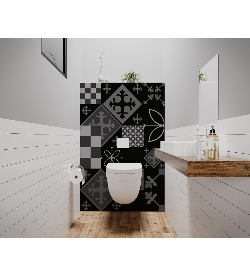 Panneau de WC : Carreaux ciment patchwork 3