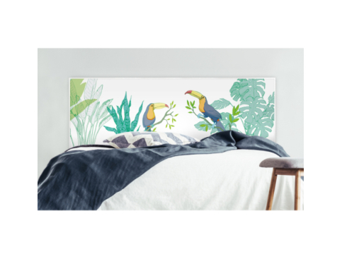 Tête de lit : Dessin jungle...