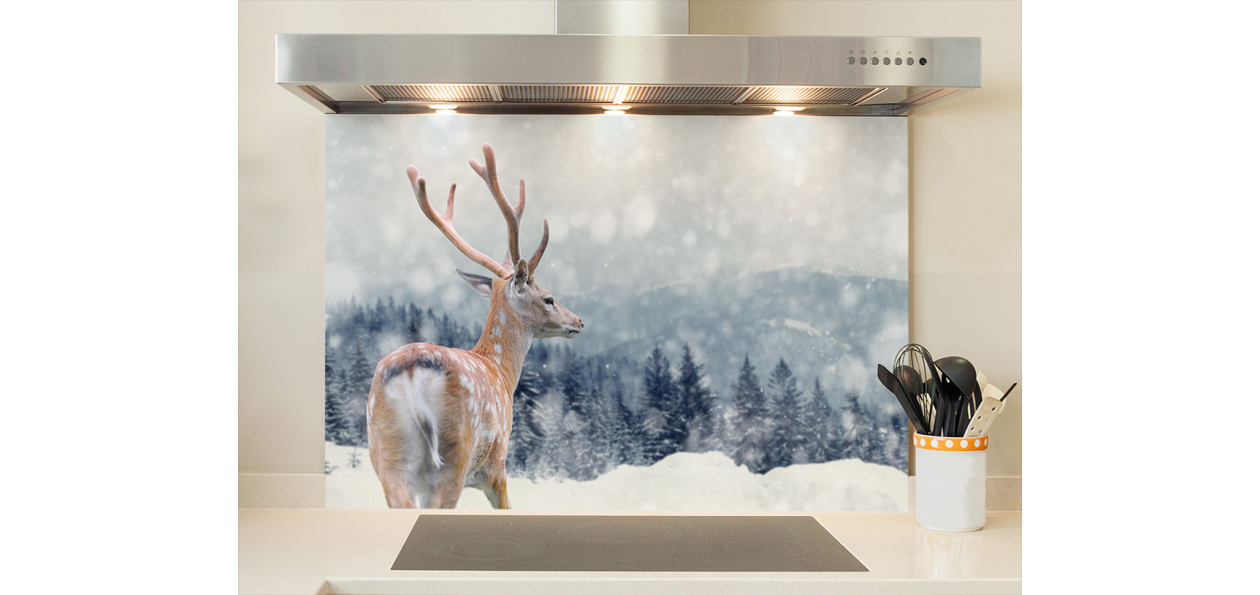 Fond de hotte : Cerf en hiver