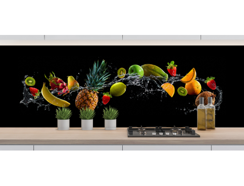 Crédence : Bain de fruits 2 noir