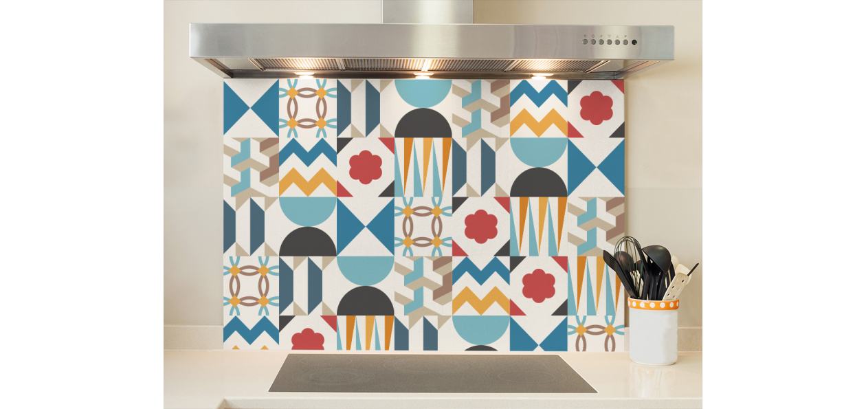 Fond de hotte : Carreaux ciments scandinave 2