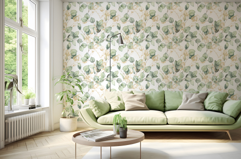 Papier peint : Feuilles dorées