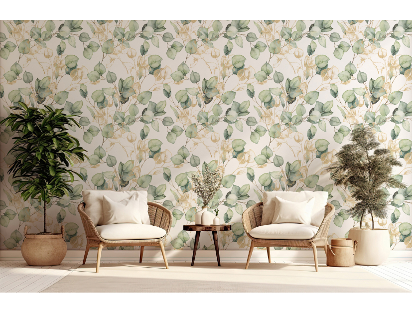 Papier peint : Feuilles dorées
