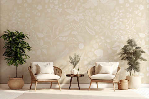 Papier peint : Fleurs et...