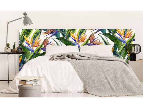 Tête de lit : Fleurs et...