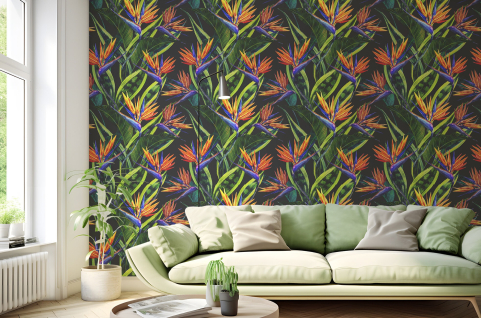 Papier peint : Fleurs et...