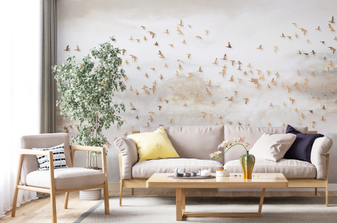 Papier peint : Oiseaux et ciel